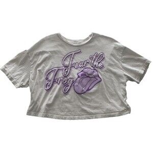 TCU Horned Frogs Crop Top Purple Ivory Large Spiritwear Gameday Fear the Frog TX